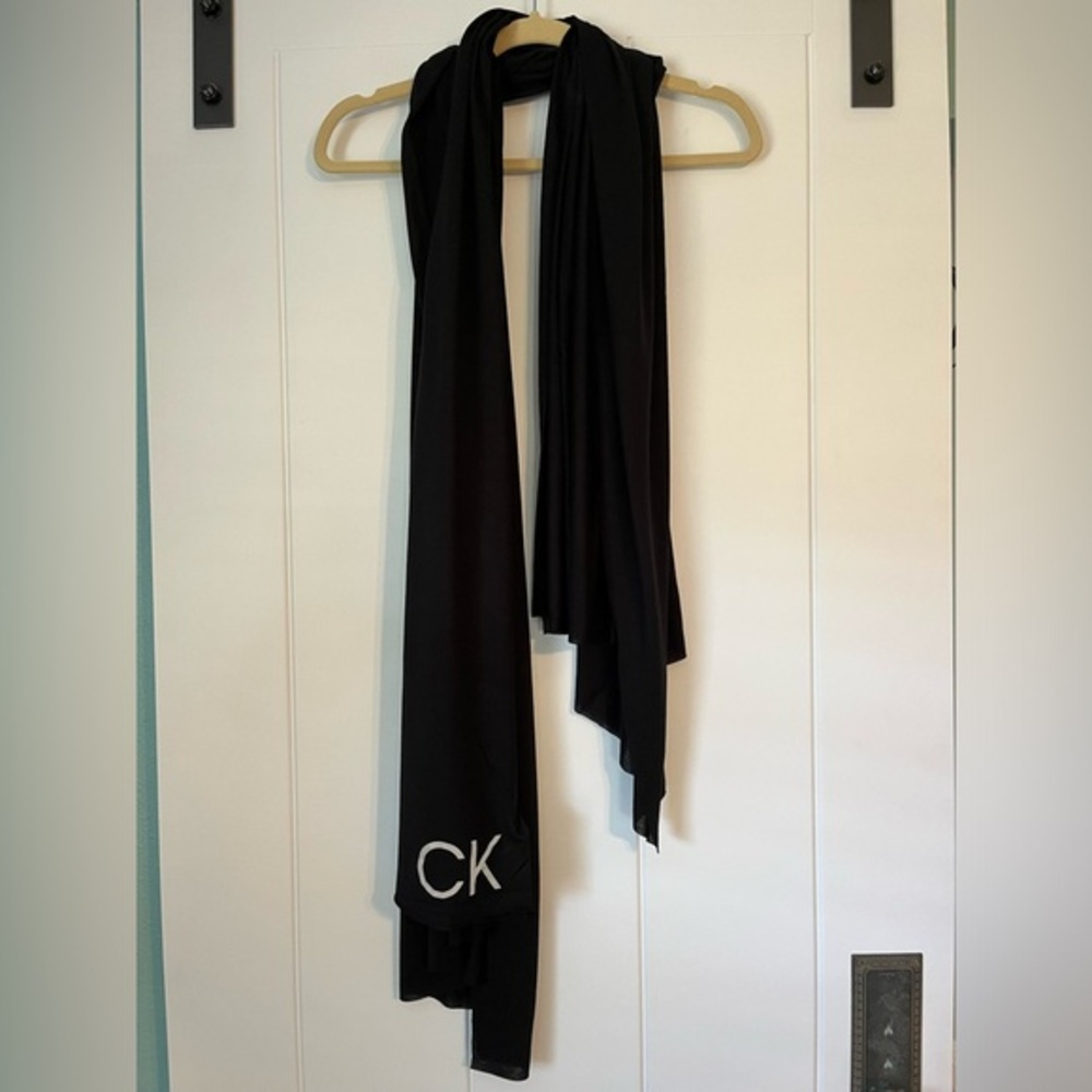 Calvin Klein Black Large Rectangular Scarf